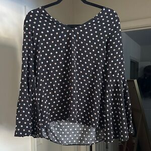 Express Black Floral Blouse